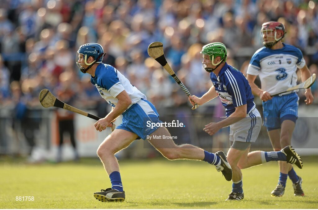 28 June 2014; Michael Walsh, Waterford, in action against Tommy Fitzgerald, Laois. GAA Hurling All-Ireland Senior Championship, Round 1, Waterford v Laois, Walsh Park, Waterford. Picture credit: Matt Browne / SPORTSFILE