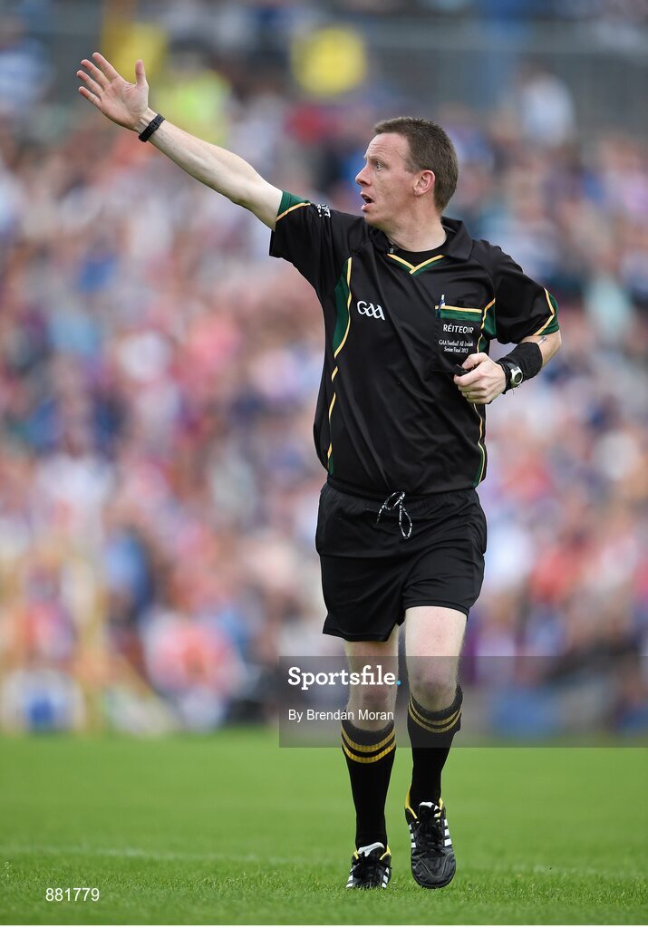 28 June 2014; Referee Joe McQuillan. Ulster GAA Football Senior Championship, Semi-Final, Armagh v Monaghan, St Tiernach's Park, Clones, Co. Monaghan. Picture credit: Brendan Moran / SPORTSFILE