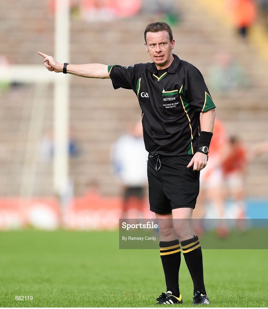 28 June 2014; Referee Joe McQuillan. Ulster GAA Football Senior Championship, Semi-Final, Armagh v Monaghan, St Tiernach's Park, Clones, Co. Monaghan. Picture credit: Ramsey Cardy / SPORTSFILE