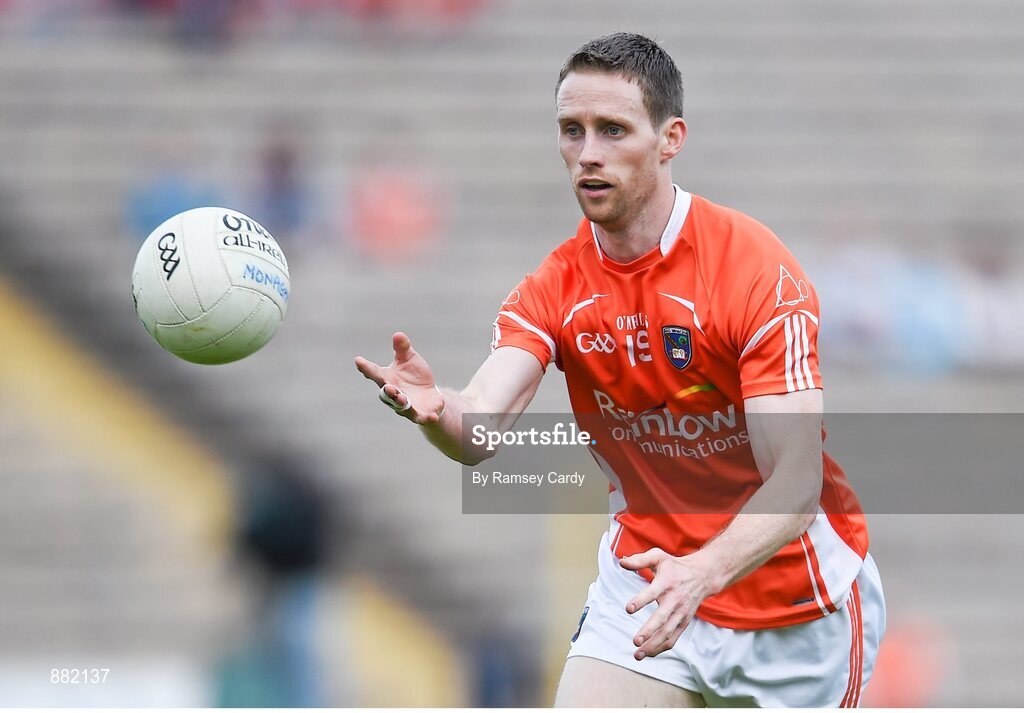 28 June 2014; Finnian Moriarty, Armagh. Ulster GAA Football Senior Championship, Semi-Final, Armagh v Monaghan, St Tiernach's Park, Clones, Co. Monaghan. Picture credit: Ramsey Cardy / SPORTSFILE