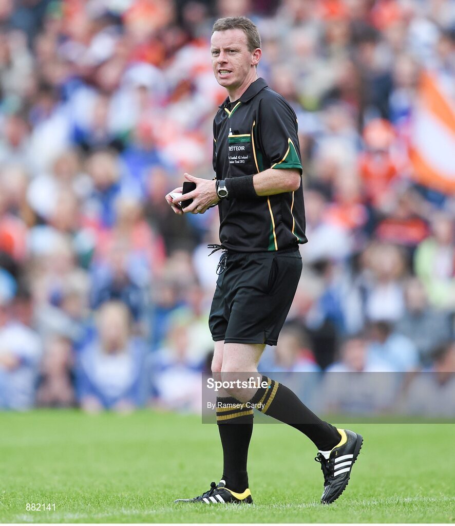 28 June 2014; Referee Joe McQuillan. Ulster GAA Football Senior Championship, Semi-Final, Armagh v Monaghan, St Tiernach's Park, Clones, Co. Monaghan. Picture credit: Ramsey Cardy / SPORTSFILE