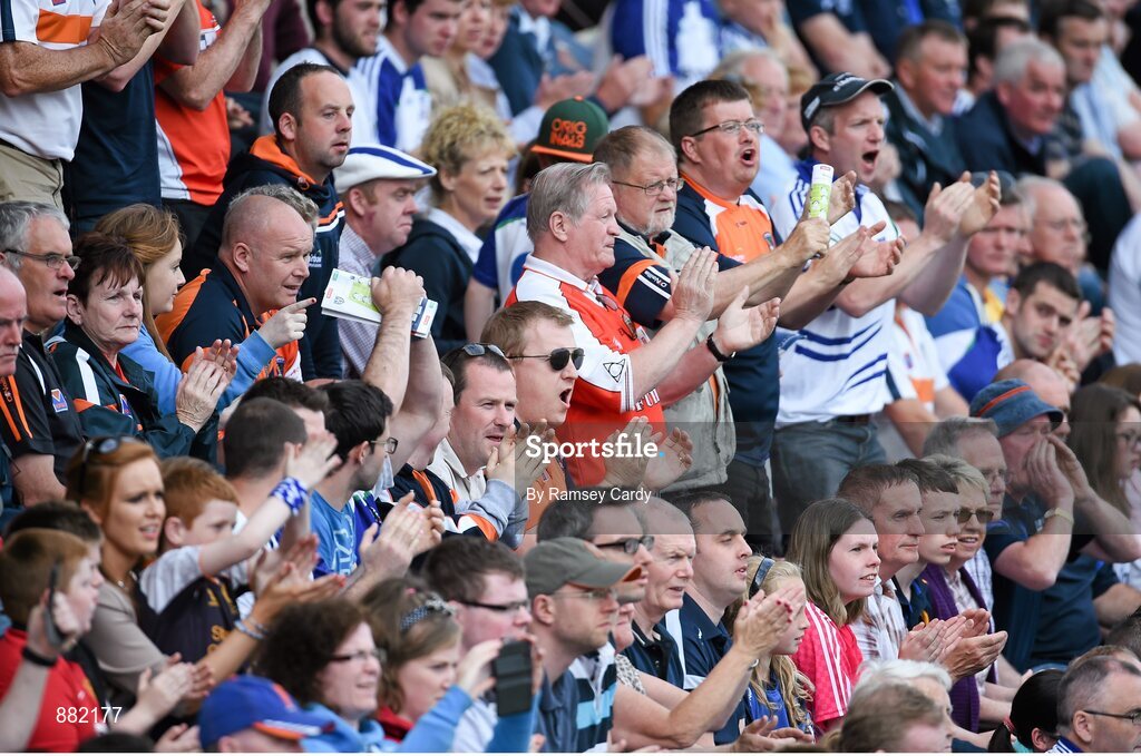 28 June 2014; Supporters during the match. Ulster GAA Football Senior Championship, Semi-Final, Armagh v Monaghan, St Tiernach's Park, Clones, Co. Monaghan. Picture credit: Ramsey Cardy / SPORTSFILE