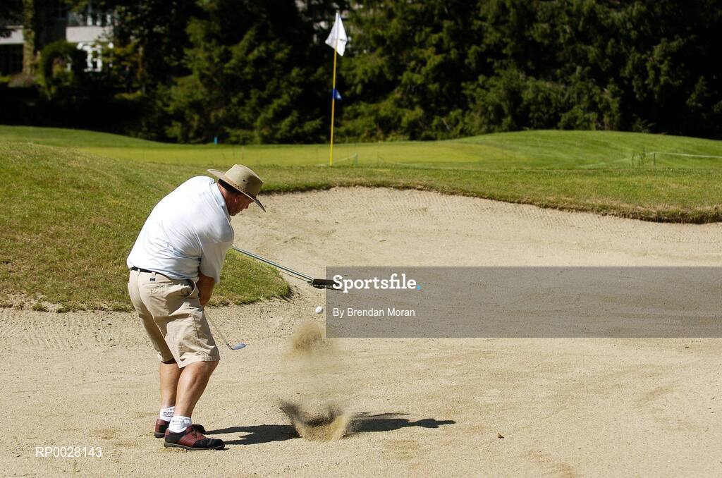 17 July 2006; Eddie Costello, Rathbane Golf Club, Limerick and Munster, chips onto the 16th green from the bunker. AIB Christy O'Connor, Jnr., Challenge Final, Leinster v Munster, The K Club, Straffan, Co. Kildare. Picture credit: Brendan Moran / SPORTSFILE