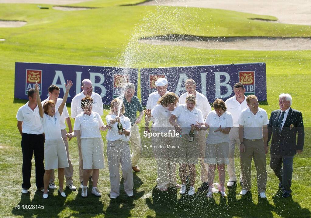 17 July 2006; The Leinster team celebrate after victory in the AIB Christy O'Connor, Jnr., Challenge Final. K Club, Straffan, Co. Kildare. Burlington Hotel, Dublin. Picture credit: Brendan Moran / SPORTSFILE