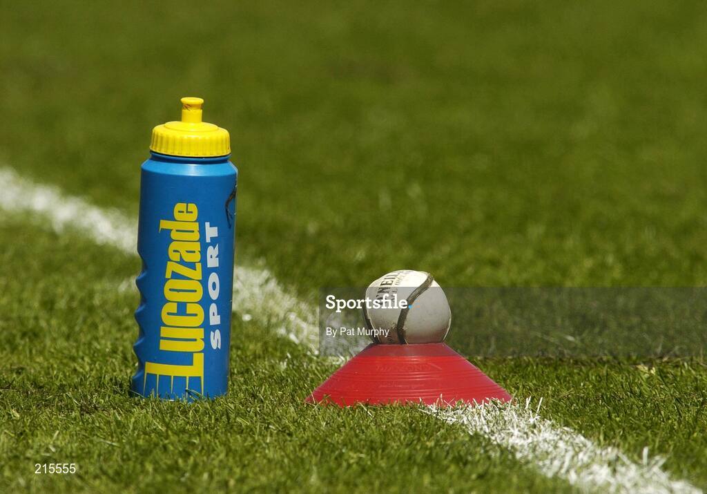 15 July 2006; A sliothar and water bottle left on the sideline before the game. Guinness Senior Hurling Championship, Relegation Final, Dublin v Westmeath, O'Connor Park, Tullamore, Co. Offaly. Picture credit: Pat Murphy / SPORTSFILE