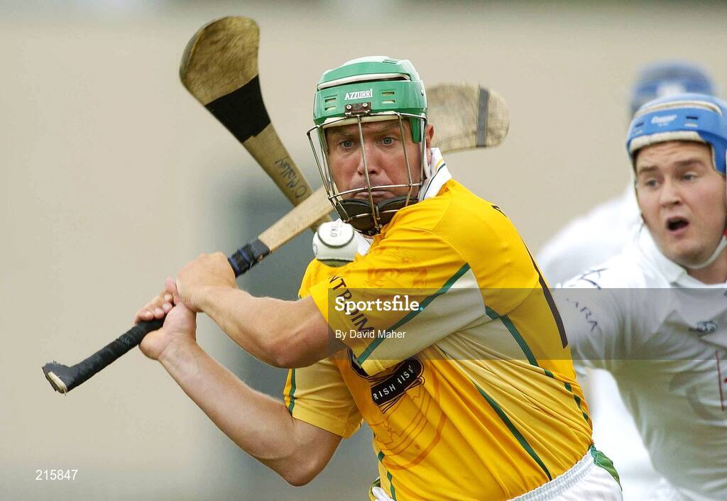 23 July 2006; Brian McFall, Antrim, in action against Ronan O'Malley, Kildare. Christy Ring Cup Semi-Final, Kildare v Antrim, Cusack Park, Mullingar, Co. Westmeath. Picture credit: David Maher / SPORTSFILE