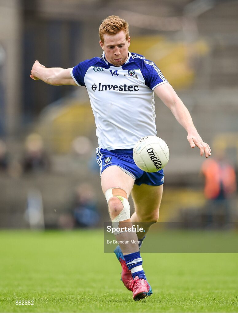 28 June 2014; Kieran Hughes, Monaghan. Ulster GAA Football Senior Championship, Semi-Final, Armagh v Monaghan, St Tiernach's Park, Clones, Co. Monaghan. Picture credit: Brendan Moran / SPORTSFILE