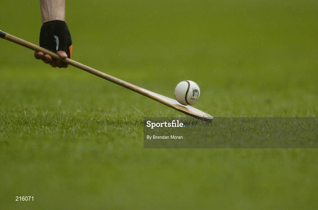 22 July 2006; A general view of a sliotar and hurley as a player takes a free. Guinness All-Ireland Senior Hurling Championship Quarter-Final, Cork v Limerick, Semple Stadium, Thurles, Co. Tipperary. Picture credit: Brendan Moran / SPORTSFILE