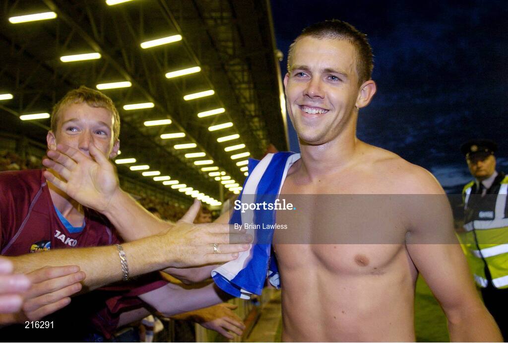 27 July 2006; Drogheda United Shane Robinson celebrates after the match. UEFA Cup 1st Round, 2nd Leg, Drogheda United v HJK Helsinki, Dalymount Park, Dublin. Picture credit; Brian Lawless / SPORTSFILE