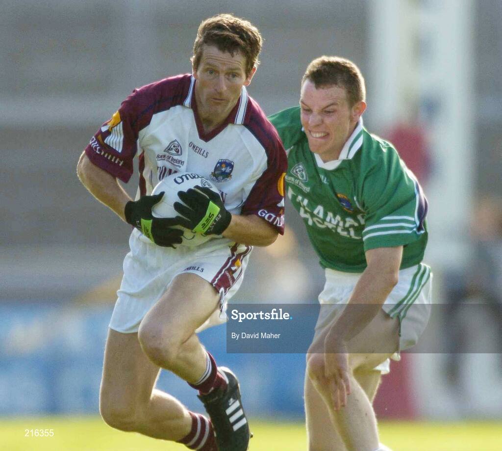 29 July 2006; Ja Fallon, Galway, in action against Francis O'Boyle, Westmeath. Bank of Ireland All-Ireland Senior Football Championship Qualifier, Round 4, Galway v Westmeath, Pearse Stadium, Galway. Picture credit; David Maher / SPORTSFILE