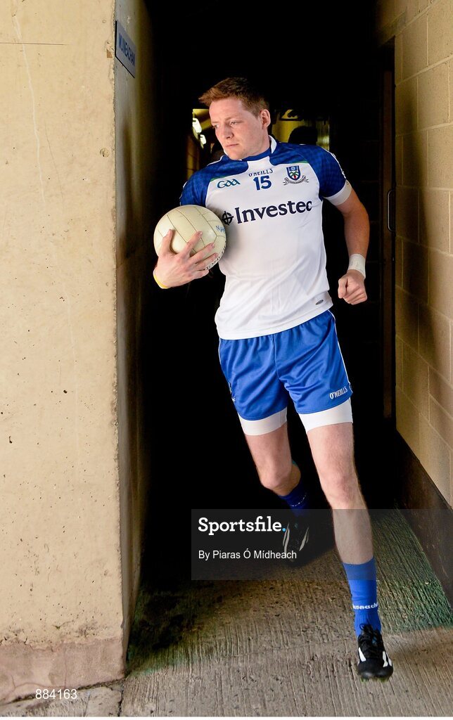 6 July 2014; Monaghan captain Conor McManus leads his side out for the first half. Ulster GAA Football Senior Championship, Semi-Final Replay, Armagh v Monaghan, St Tiernach's Park, Clones, Co. Monaghan. Picture credit: Piaras Ó Mídheach / SPORTSFILE