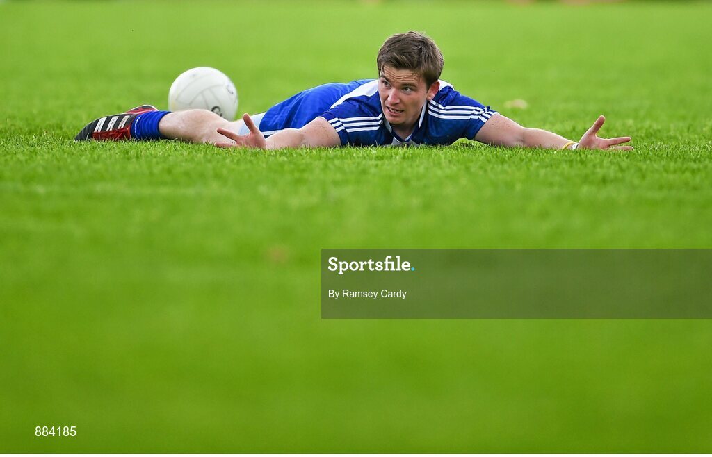 6 July 2014; Monaghan's Dessie Mone appeals a decision to the referee. Ulster GAA Football Senior Championship, Semi-Final Replay, Armagh v Monaghan, St Tiernach's Park, Clones, Co. Monaghan. Picture credit: Ramsey Cardy / SPORTSFILE