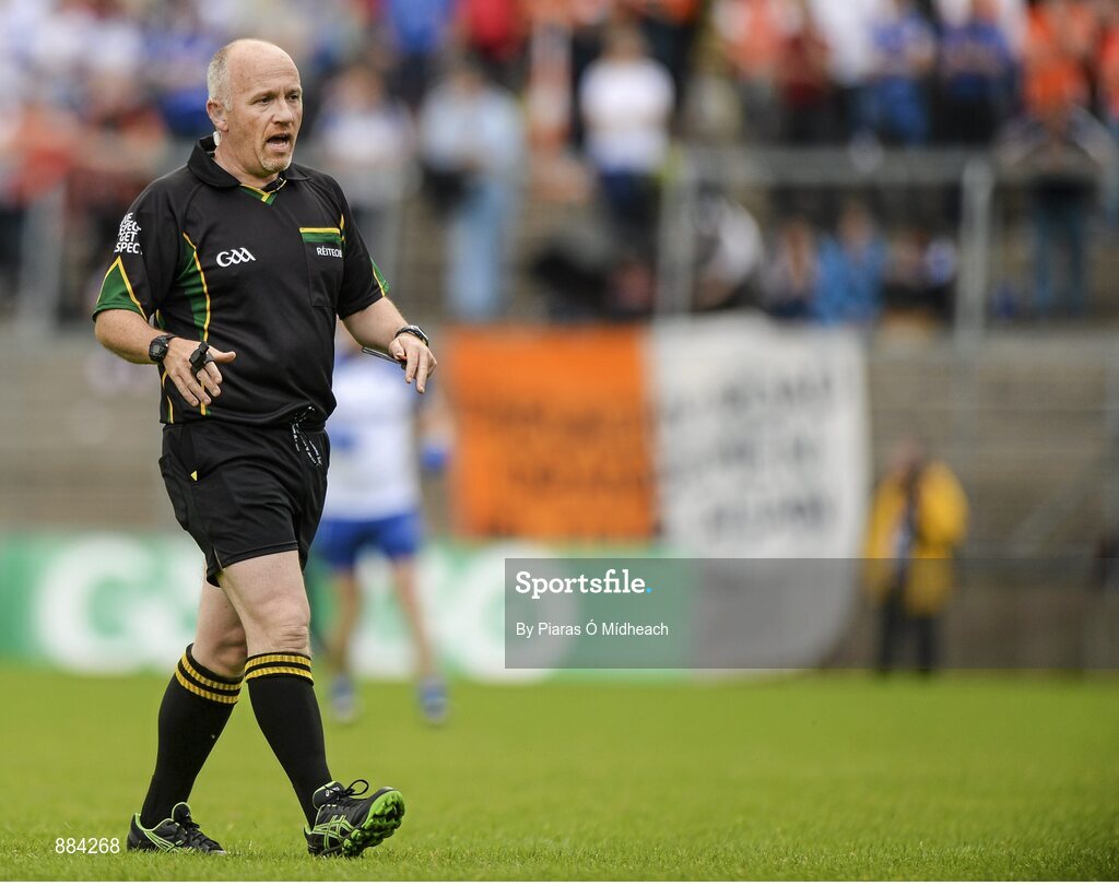 6 July 2014; Referee Marty Duffy. Ulster GAA Football Senior Championship, Semi-Final Replay, Armagh v Monaghan, St Tiernach's Park, Clones, Co. Monaghan. Picture credit: Piaras Ó Mídheach / SPORTSFILE