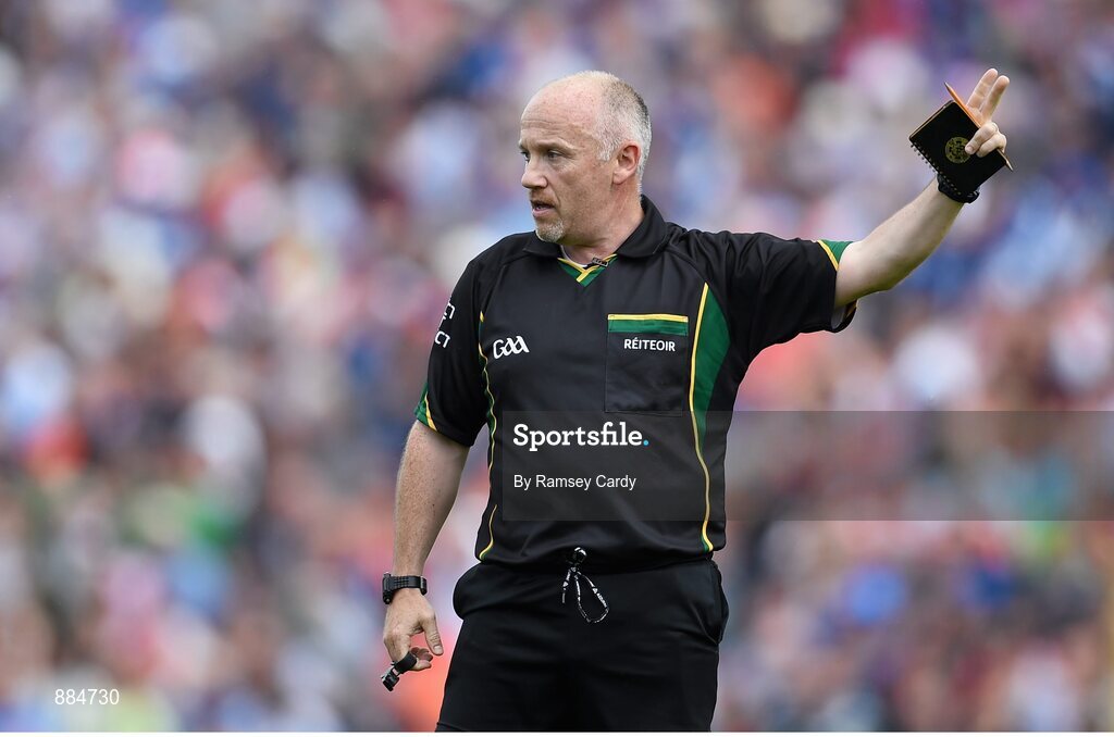 6 July 2014; Referee Marty Duffy. Ulster GAA Football Senior Championship, Semi-Final Replay, Armagh v Monaghan, St Tiernach's Park, Clones, Co. Monaghan. Picture credit: Ramsey Cardy / SPORTSFILE