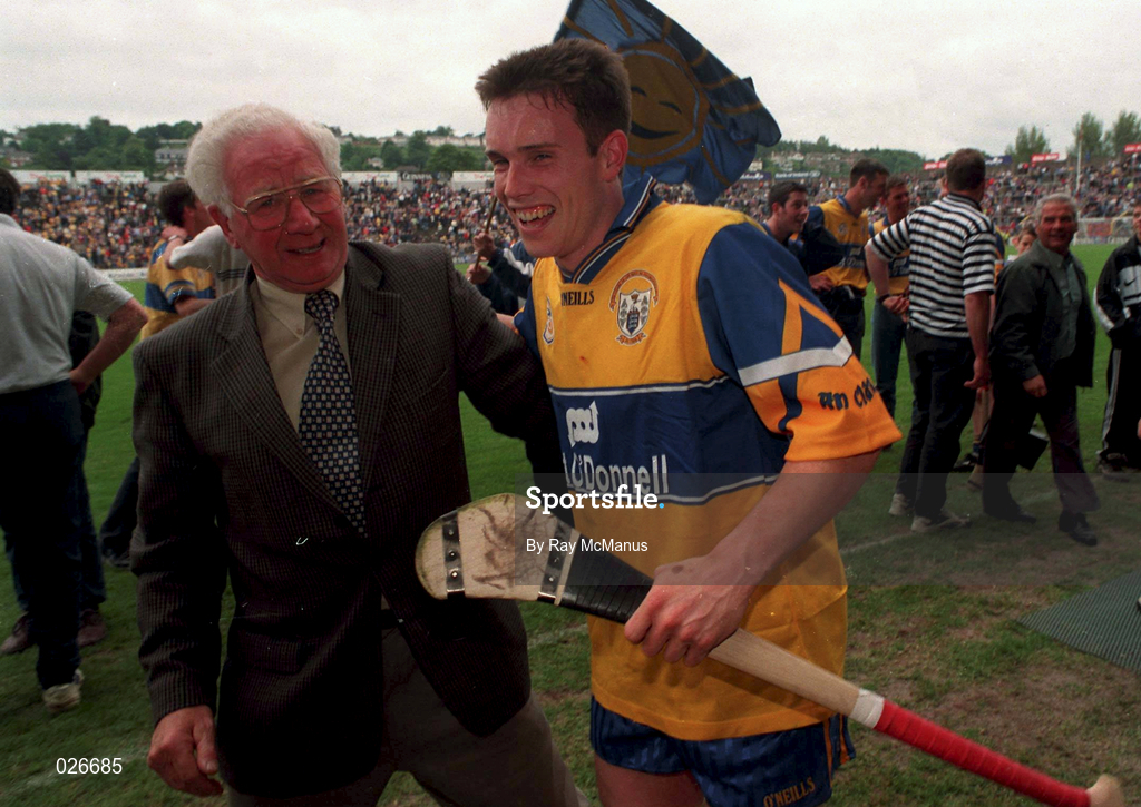 12 June 1999; Barry Murphy of Clare celebrates victory over Tipperary following the Munster Senior Hurling Championship Semi final Replay match between Clare v Tipperary at Páirc Uí Chaoimh in Cork. Photo by Ray McManus/Sportsfile