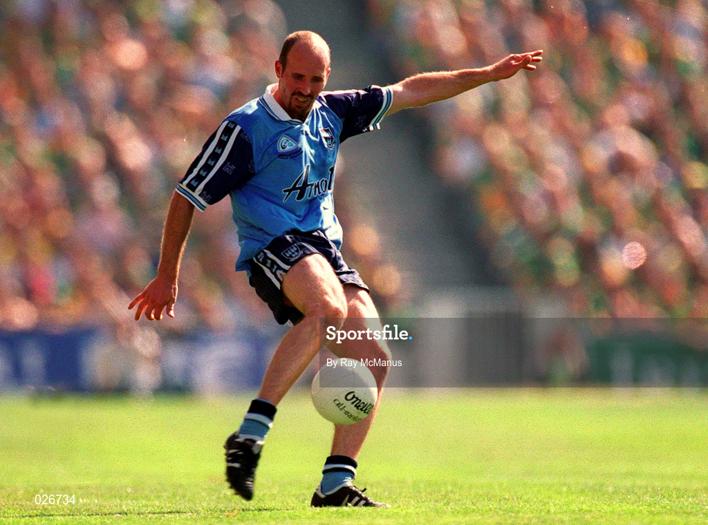 1 August 1999; Brian Stynes of Dublin during the Bank of Ireland Leinster Senior Football Championship Final match between Dublin and Meath at Croke Park in Dublin. Photo by Ray McManus/Sportsfile