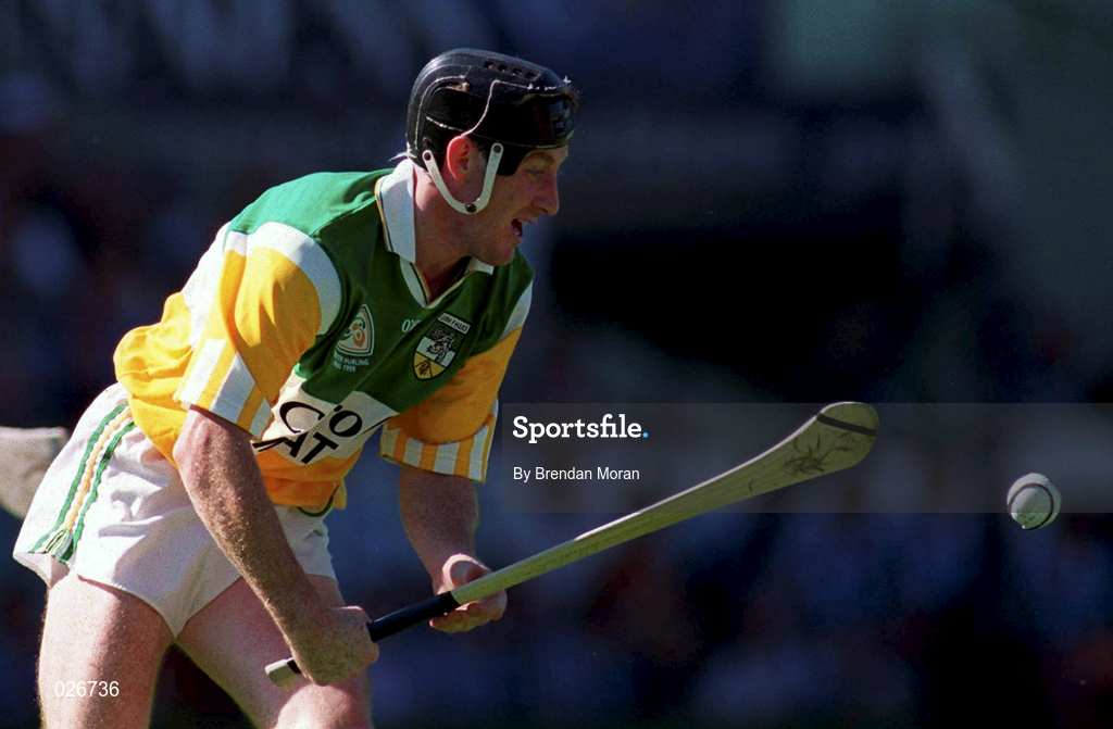 11 July 1999; Brian Whelahan of Offaly during the Guinness Leinster Senior Hurling Championship Final match between Kilkenny and Offaly at Croke Park in Dublin. Photo by Brendan Moran/Sportsfile