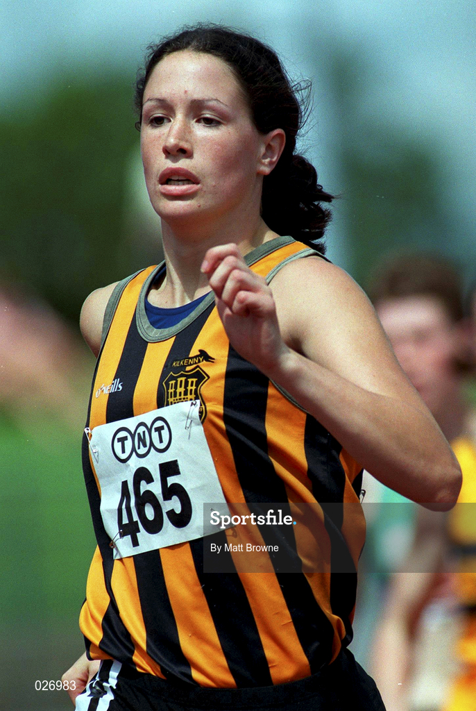 25 July 1999; Emily Maher of Kilkenny City Harriers during the TNT Irish National Senior Track & Field Championships - Day 2 at Morton Stadium in Santry, Dublin. Photo by Matt Browne/Sportsfile