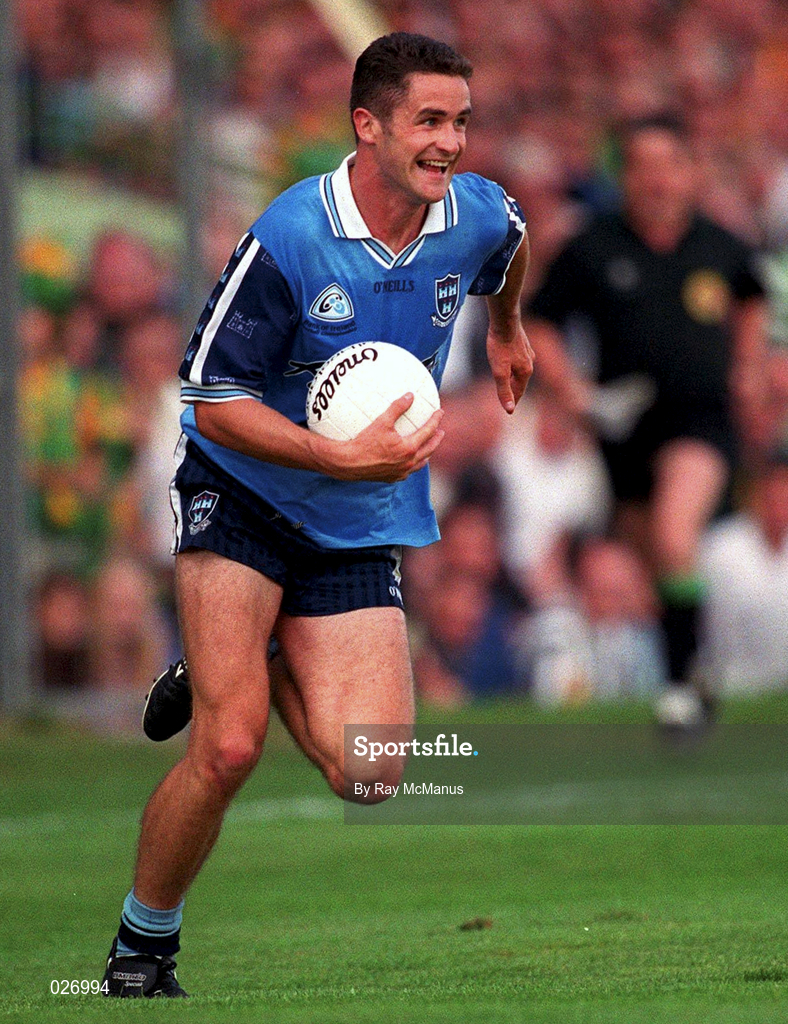 1 August 1999; Enda Sheehy of Dublin during the Bank of Ireland Leinster Senior Football Championship Final match between Dublin and Meath at Croke Park in Dublin. Photo by Ray McManus/Sportsfile