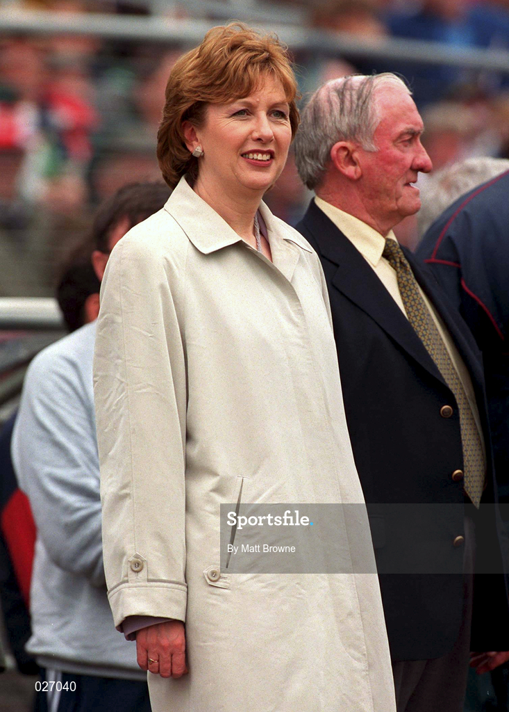 18 July 1999; President Mary McAleese ahead of the Guinness Connacht Senior Football Championship Final Replay between Mayo and Galway at Tuam Stadium in Galway. Photo by Matt Browne/Sportsfile