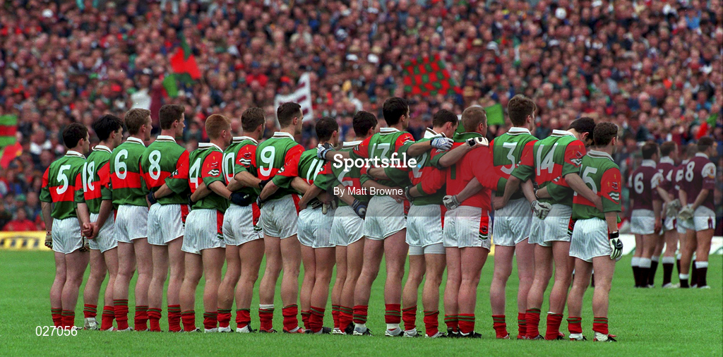 18 July 1999; Mayo team ahead of the Guinness Connacht Senior Football Championship Final Replay between Mayo and Galway at Tuam Stadium in Galway. Photo by Matt Browne/Sportsfile