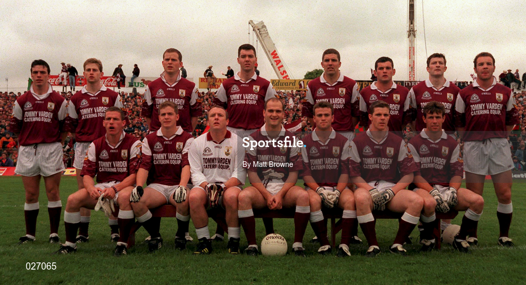 18 July 1999; Galway team ahead of the Guinness Connacht Senior Football Championship Final Replay between Mayo and Galway at Tuam Stadium in Galway. Photo by Matt Browne/Sportsfile