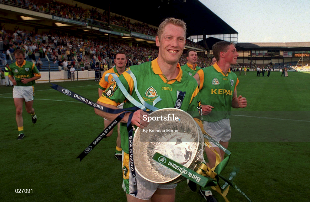 1 August 1999; Meath Captain Graham Geraghty starts the lap of honour following the Bank of Ireland Leinster Senior Football Championship Final match between Dublin and Meath at Croke Park in Dublin. Photo by Brendan Moran/Sportsfile