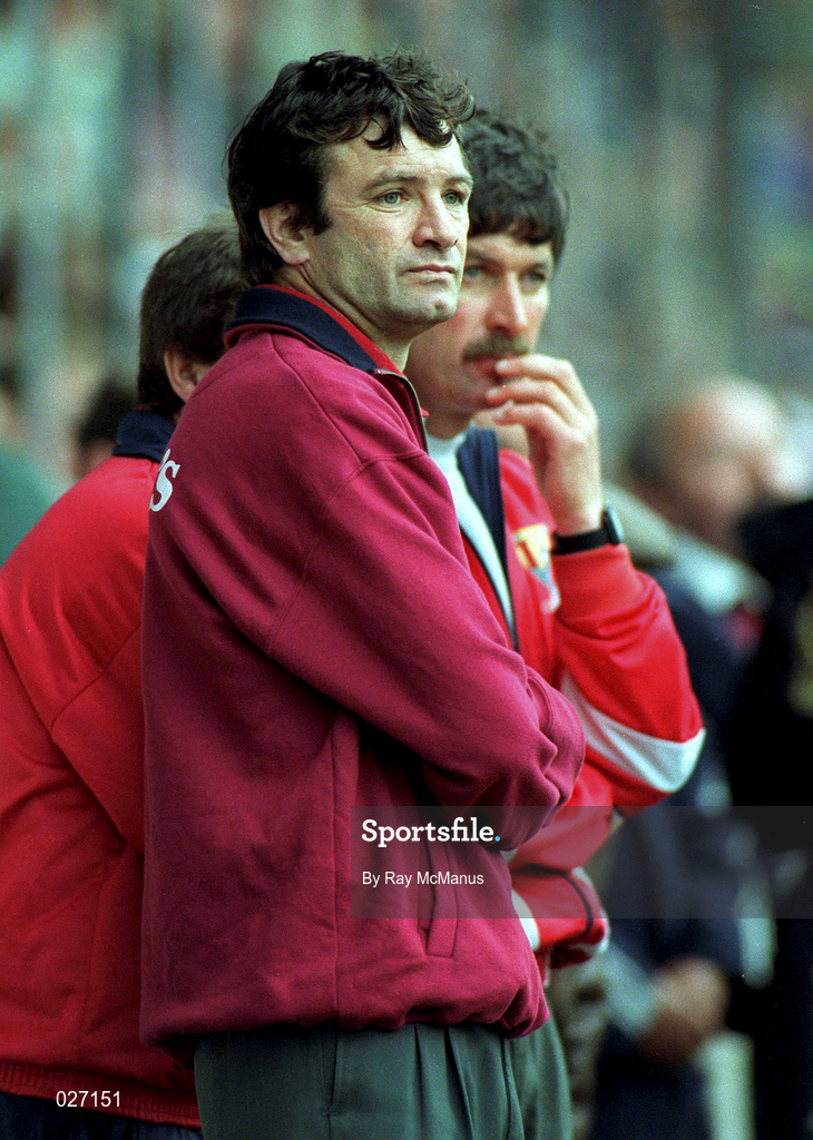 26 May 1996. Cork manager Jimmy Barry Murphy, centre, during the Munster Senior Hurling Championship Quarter-Final match between Cork and Limerick at Pairc Ui Chaoimh in Cork. Photo by Ray McManus/Sportsfile