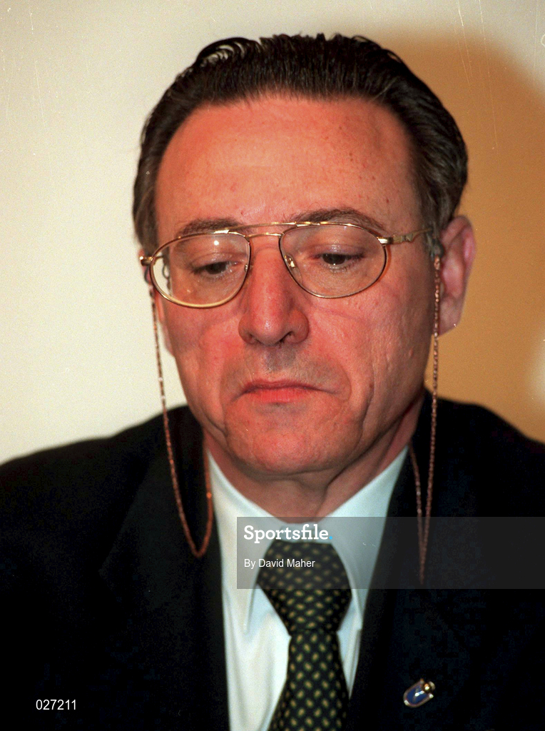 29 April 1998; Dr Joseph Mifsud during the UEFA XXIV Ordinary Conference at UEFA Headquarters in Nyon, Switzerland. Photo by David Maher/Sportsfile