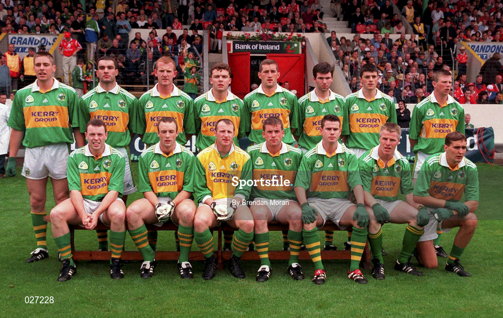 18 July 1999; Kerry team ahead of the Bank of Ireland Munster GAA Football Championship Final match between Cork and Kerry at Páirc Uí Chaoimh in Cork. Photo by Brendan Moran/Sportsfile