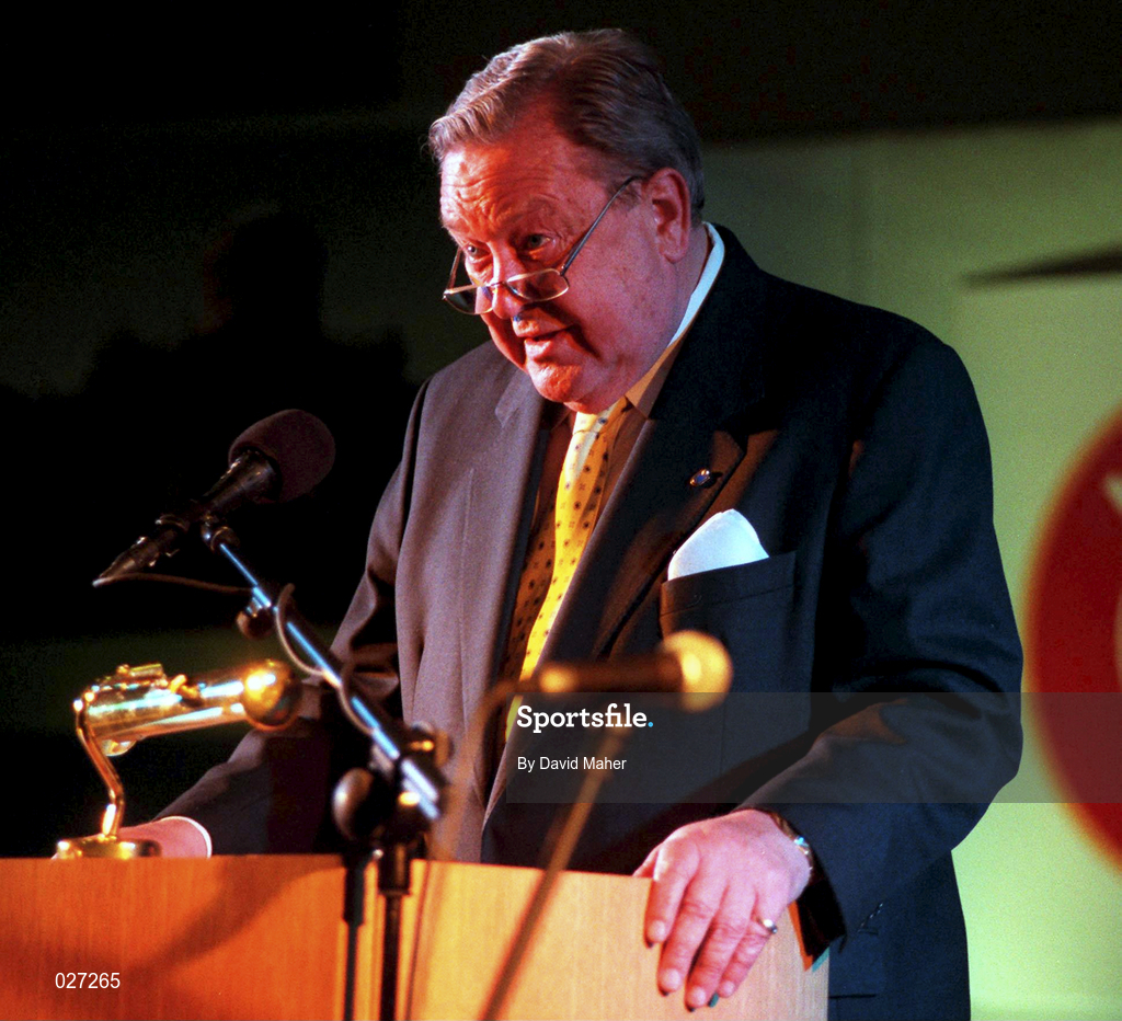 29 April 1998; Lennart Johansson, President of UEFA, during the UEFA XXIV Ordinary Conference at UEFA Headquarters in Nyon, Switzerland. Photo by David Maher/Sportsfile