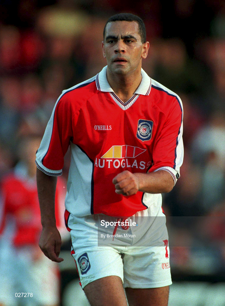14 July 1999; Paul Osam of St Patrick's Athletic during the UEFA Champions League Qualifying match between St Patricks Athletic and FSC Zimbru at Richmond Park in Dublin. Photo by Brendan Moran/Sportsfile