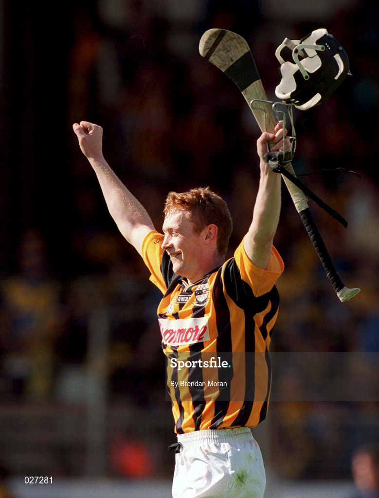 15 August 1999; Peter Barry of Kilkenny celebrates following the Guinness All-Ireland Senior Hurling Championship Semi-Final match between Kilkenny and Clare at Croke Park in Dublin. Photo by Brendan Moran/Sportsfile