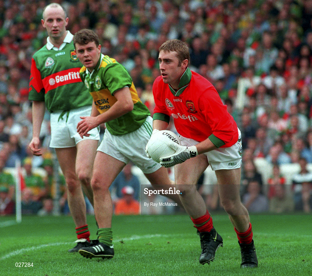 28 September 1997; Peter Burke of Mayo during the Bank of Ireland All-Ireland Senior Football Championship Final between Kerry and Mayo at Croke Park in Dublin. Photo by Ray McManus/Sportsfile