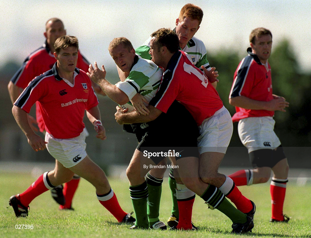 14 August 1999; Mervyn Murphy of Connacht in action against Mike Mullins of Munster during the Guinness Interprovincial Championship match between Connacht and Munster at the Sportsgrounds in Galway. Photo by Brendan Moran/Sportsfile