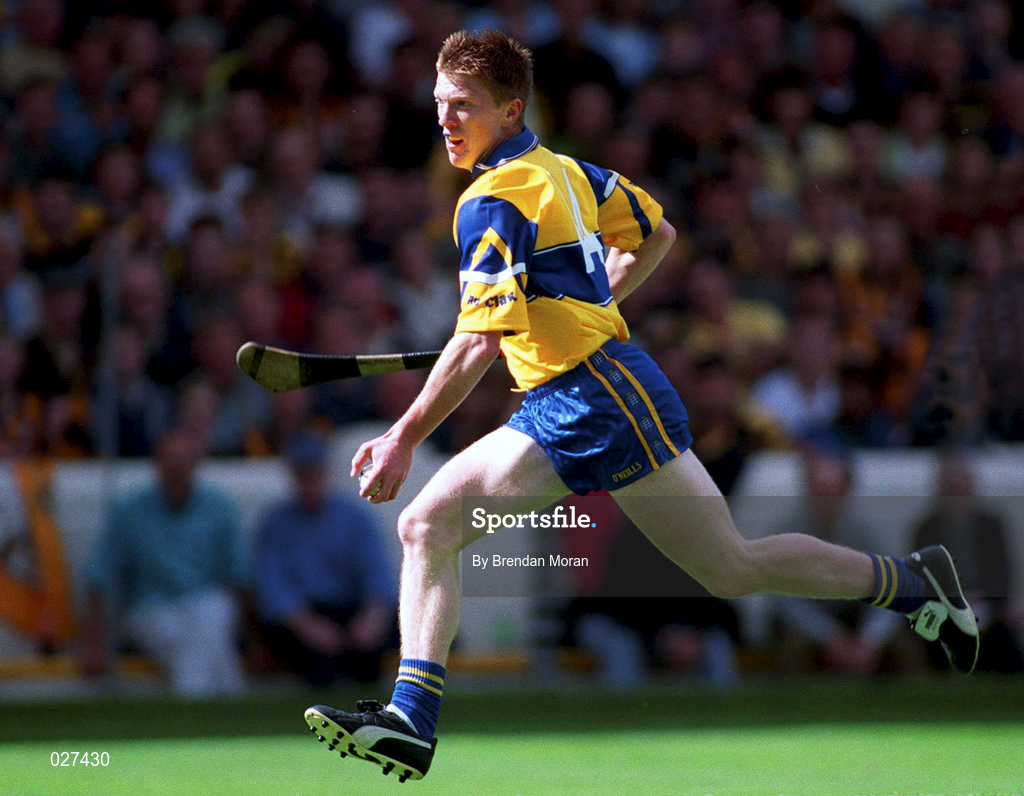 15 August 1999; Niall Gilligan of Clare during the Guinness All-Ireland Senior Hurling Championship Semi-Final match between Kilkenny and Clare at Croke Park in Dublin. Photo by Brendan Moran/Sportsfile