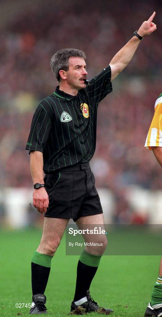 9 April 1995; Referee Paddy Russell during the Church & General National Hurling League Quarter Final match between Offaly and Cork at Semple Stadium in Thurles, Tipperary. Photo by Ray McManus/Sportsfile
