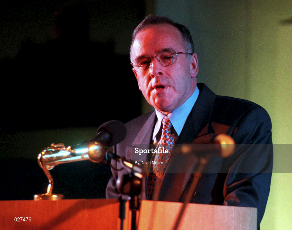 29 April 1998; Pat Quigley, President of the Football Association of Ireland, during the UEFA XXIV Ordinary Conference at UEFA Headquarters in Nyon, Switzerland. Photo by David Maher/Sportsfile