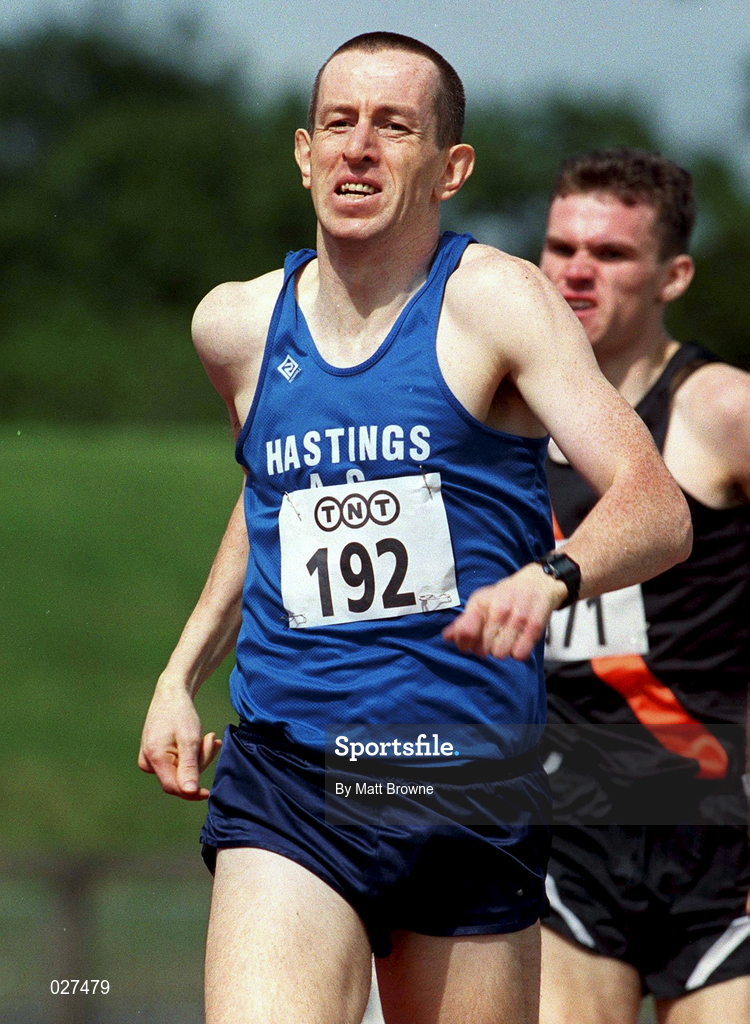 25 July 1999; Patrick O'Reilly competing in the mens 800m during the TNT Irish National Senior Track & Field Championships - Day 2 at Morton Stadium in Santry, Dublin. Photo by Matt Browne/Sportsfile