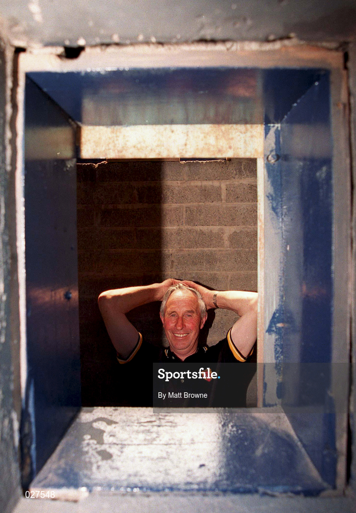 11 July 1999; A ticket seller ahead of the Bank of Ireland Ulster Football Championship Semi Final match between Down and Tyrone at Casement Park in Belfast, Antrim. Photo by Matt Browne/Sportsfile