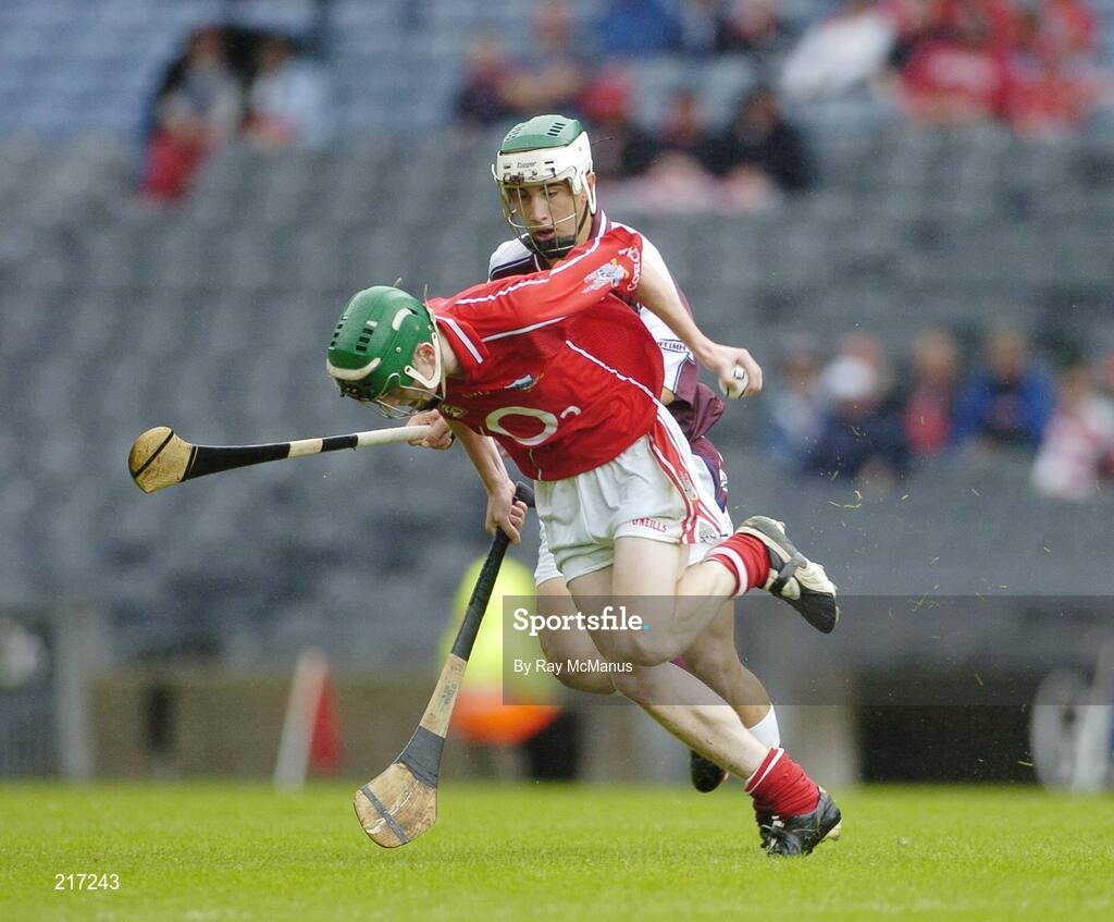 6 August 2006; Sean O'Riordan, Cork, in action against Sean Coen, Galway. ESB All-Ireland Minor Hurling Championship Semi-Final, Cork v Galway, Croke Park, Dublin. Picture credit; Ray McManus  / SPORTSFILE