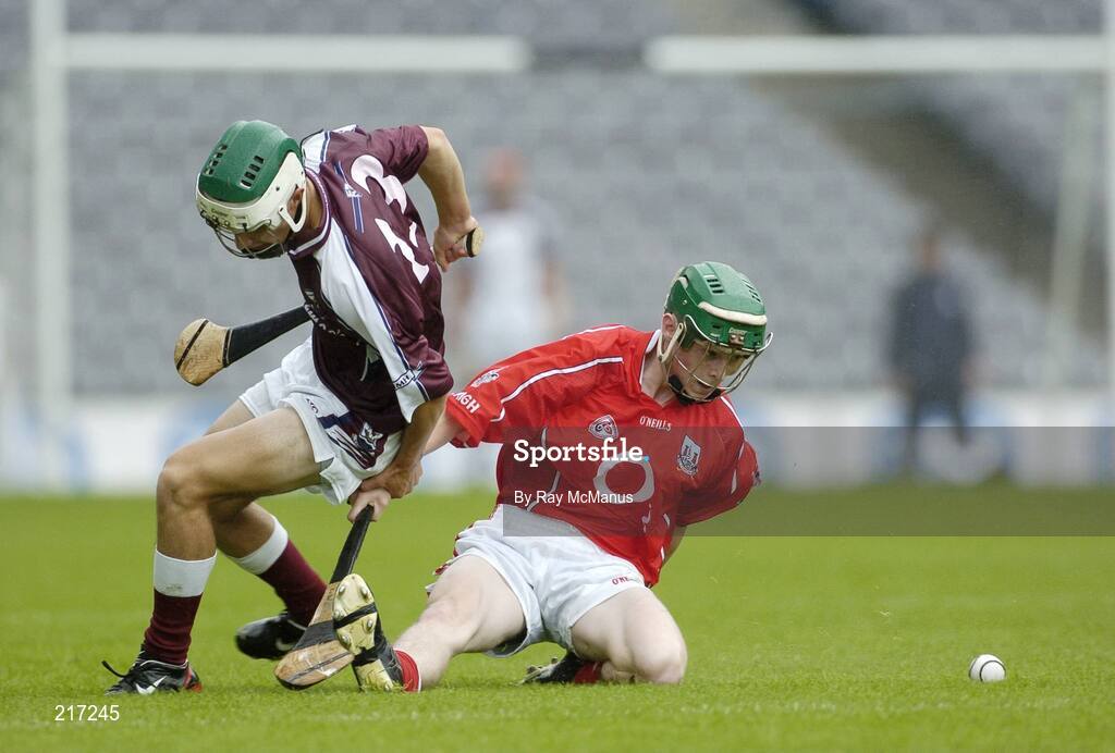 6 August 2006; Sean O'Riordan, Cork, in action against Sean Coen, Galway. ESB All-Ireland Minor Hurling Championship Semi-Final, Cork v Galway, Croke Park, Dublin. Picture credit; Ray McManus  / SPORTSFILE