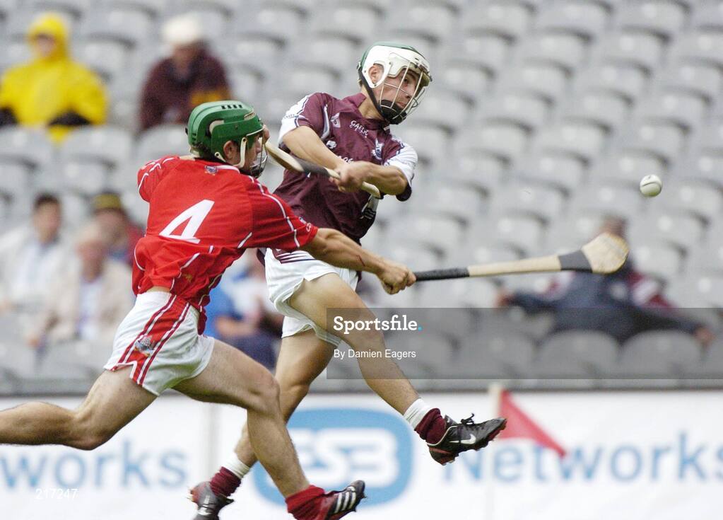 6 August 2006; Sean Coen, Galway, scores a goal despite the attentions of Conor O'Driscoll, Cork. ESB All-Ireland Minor Hurling Championship Semi-Final, Cork v Galway, Croke Park, Dublin. Picture credit; Damien Eagers / SPORTSFILE