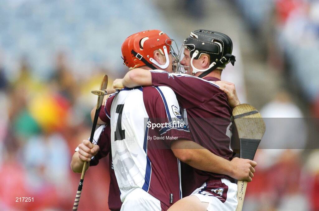 6 August 2006; James Skehill, left, and Aidan Moylan, Galway, celebrate at the end of the game. ESB All-Ireland Minor Hurling Championship Semi-Final, Cork v Galway, Croke Park, Dublin. Picture credit; David Maher / SPORTSFILE