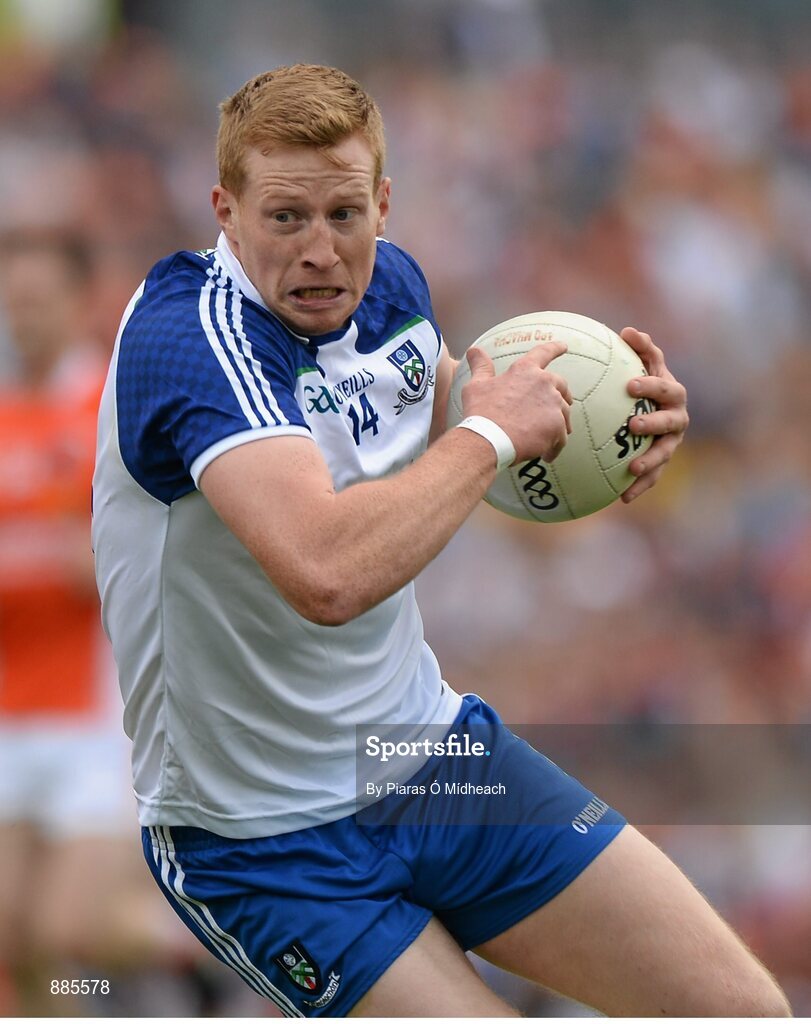 6 July 2014; Kieran Hughes, Monaghan. Ulster GAA Football Senior Championship, Semi-Final Replay, Armagh v Monaghan, St Tiernach's Park, Clones, Co. Monaghan. Picture credit: Piaras Ó Mídheach / SPORTSFILE