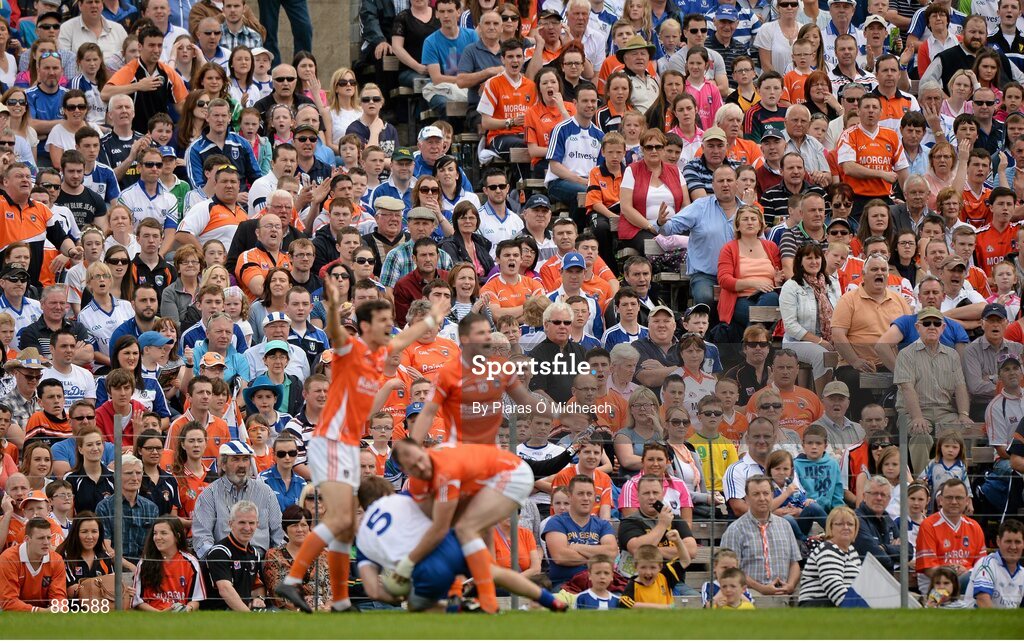6 July 2014; A general view of spectators during the game. Ulster GAA Football Senior Championship, Semi-Final Replay, Armagh v Monaghan, St Tiernach's Park, Clones, Co. Monaghan. Picture credit: Piaras Ó Mídheach / SPORTSFILE