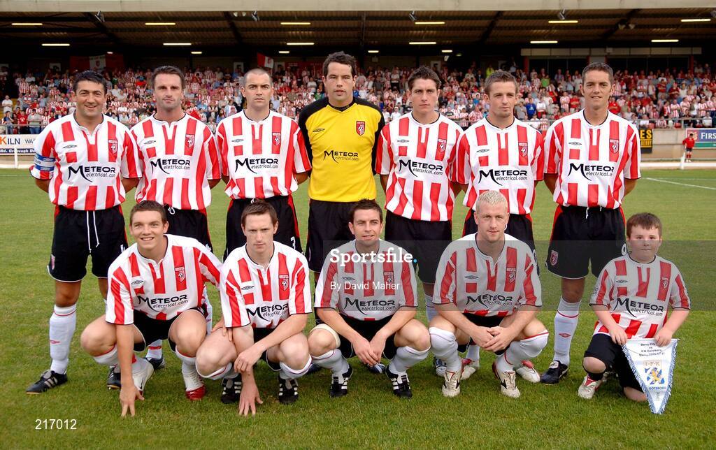 27 July 2006; The Derry City team. UEFA Cup 1st Round, 2nd Leg, Derry City v IFK Gotheburg, Brandywell, Derry. Picture credit; David Maher / SPORTSFILE