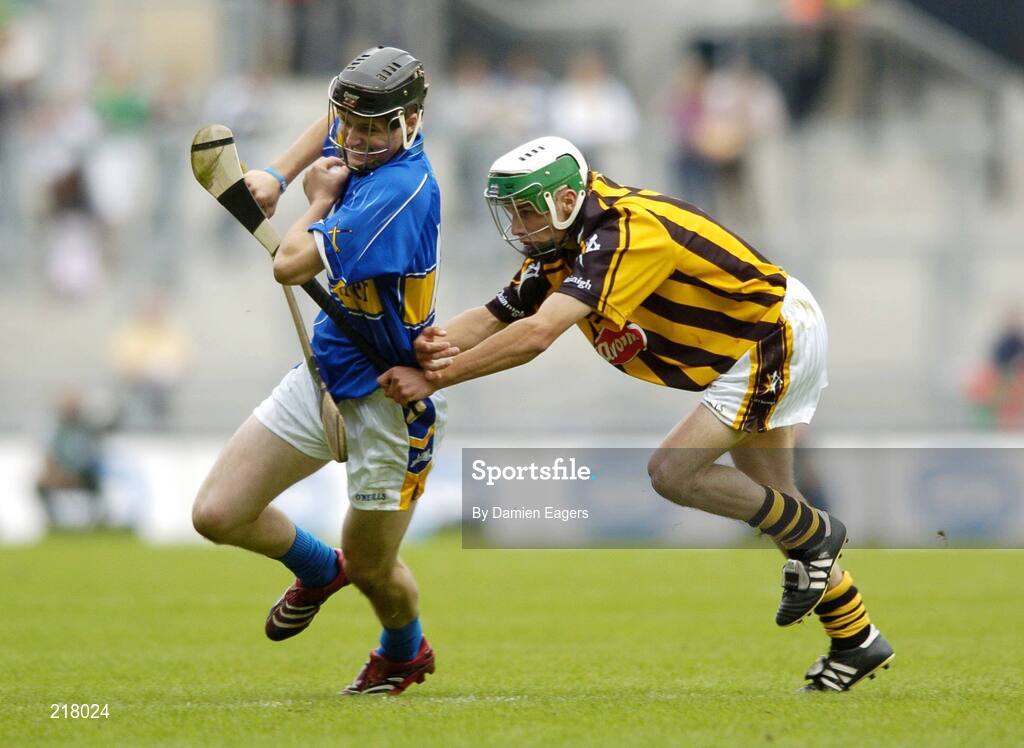 13 August 2006; Patrick Bourke, Tipperary, in action against John Fitzpatrick, Kilkenny. All-Ireland Minor Hurling Championship, Semi-Final, Kilkenny v Tipperary, Croke Park, Dublin. Picture credit; Damien Eagers / SPORTSFILE