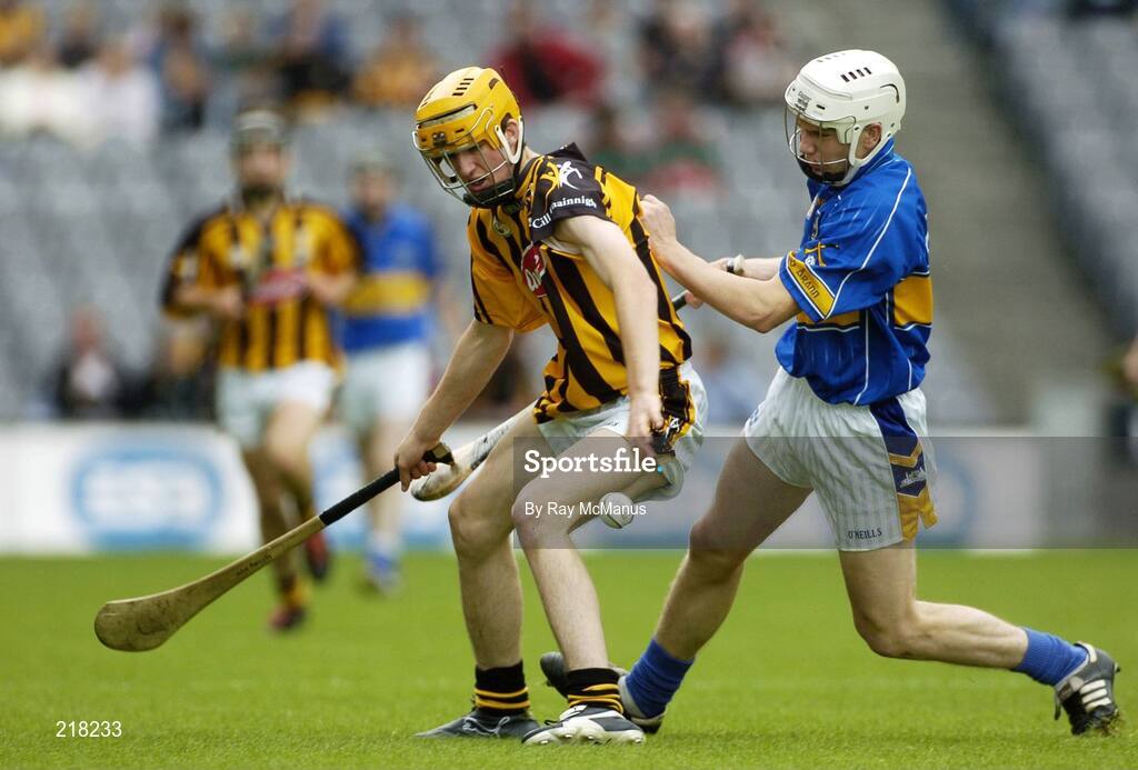 13 August 2006; John Mulhall, Kilkenny, in action against Brendan Maher, Tipperary. All-Ireland Minor Hurling Championship, Semi-Final, Kilkenny v Tipperary, Croke Park, Dublin. Picture credit; Ray McManus / SPORTSFILE