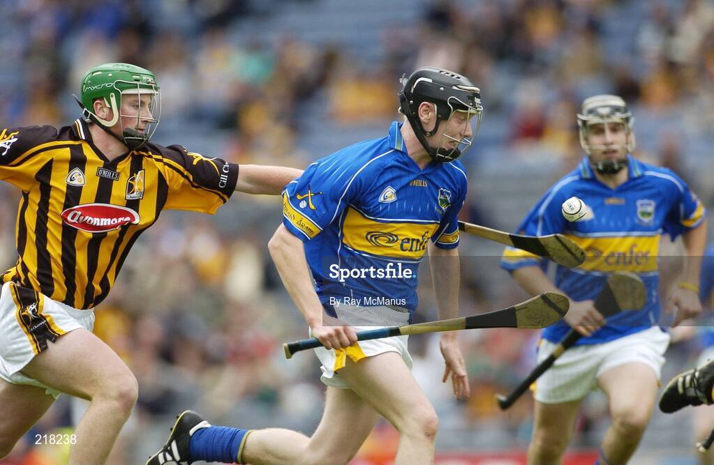13 August 2006; Thomas McGrath, Tipperary, in action against Mark Bergin, Kilkenny. All-Ireland Minor Hurling Championship, Semi-Final, Kilkenny v Tipperary, Croke Park, Dublin. Picture credit; Ray McManus / SPORTSFILE